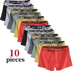 10 pièces Boxer et slips pour hommes sous-vêtements tendances Boxer et slips très extensibles Shorts respirant doux pour homm...